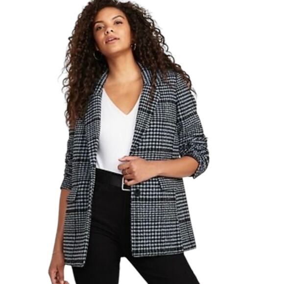 Old Navy Women’s Oversized Houndstooth Wool-Blend Coat - Size Large - Picture 1 of 6